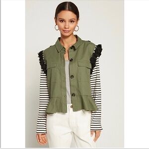 🦃 2/$20 NWOT Anthropologie English Factory Multi-Media Peplumed Jacket Size XS